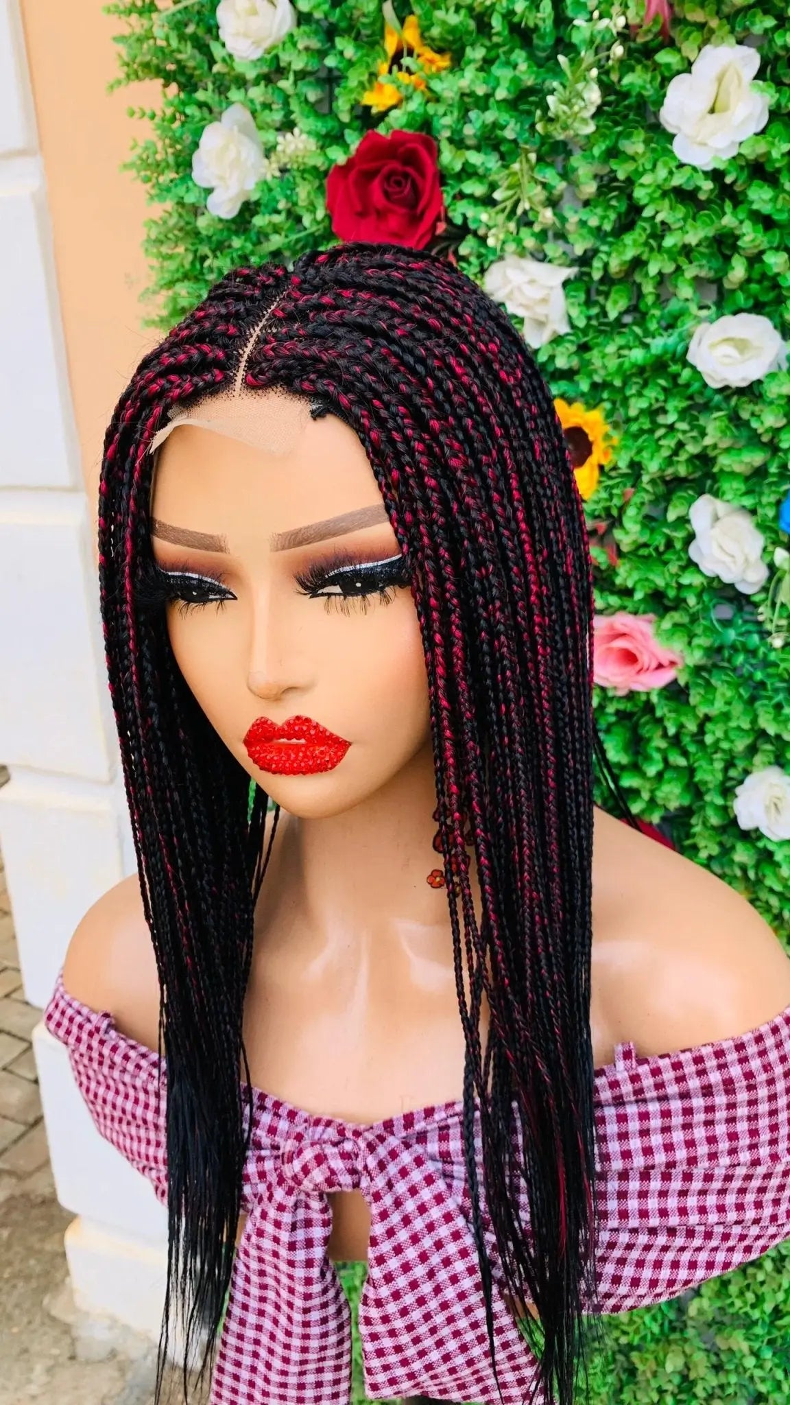AFRICAN BRAIDED  WIGS  ON 2*4 LACE CLOSURE - d.glitterzwigs