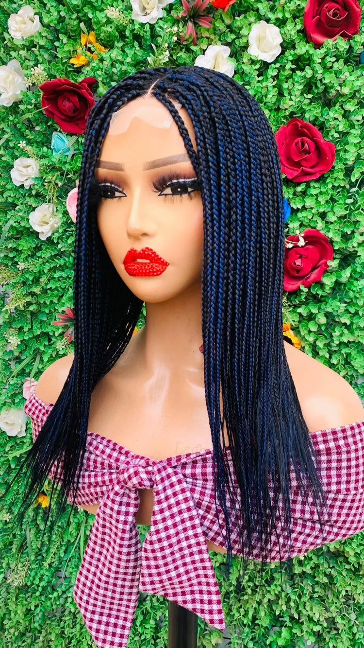 AFRICAN BRAIDED  WIGS  ON 2*4 LACE CLOSURE - d.glitterzwigs