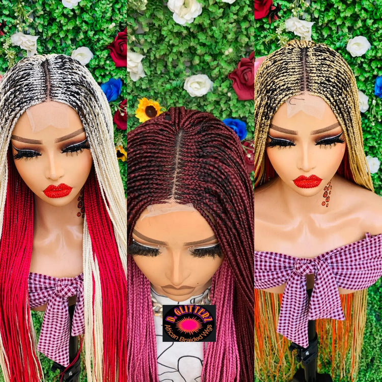 AFRICAN BRAIDED  WIGS  ON 2*4 LACE CLOSURE d.glitterzwigs