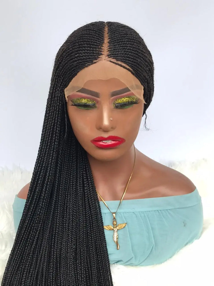 AFRICAN BRAIDED  WIGS  ON 7*7 LACE CLOSURE - d.glitterzwigs