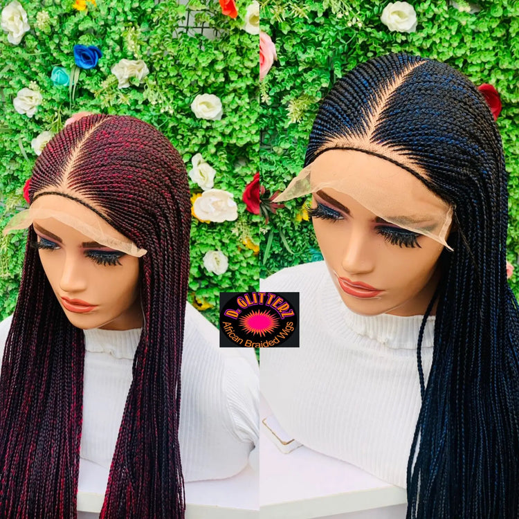 AFRICAN BRAIDED  WIGS  ON 8*8 LACE CLOSURE - d.glitterzwigs