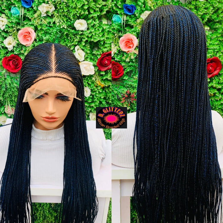 AFRICAN BRAIDED  WIGS  ON 8*8 LACE CLOSURE - d.glitterzwigs