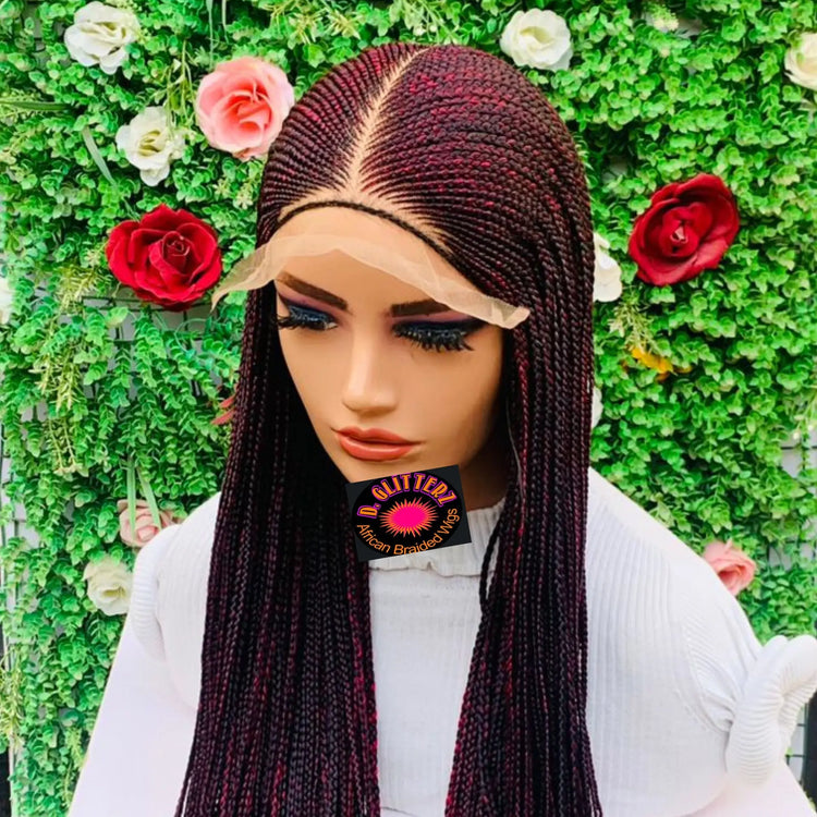 AFRICAN BRAIDED  WIGS  ON 8*8 LACE CLOSURE - d.glitterzwigs