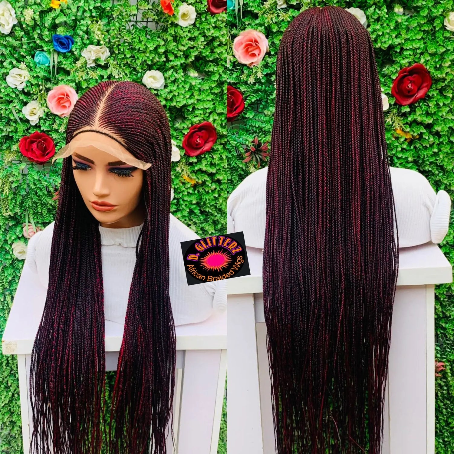 AFRICAN BRAIDED  WIGS  ON 8*8 LACE CLOSURE - d.glitterzwigs