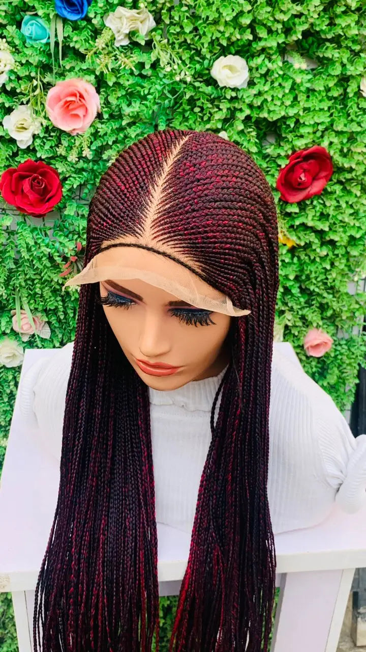 AFRICAN BRAIDED  WIGS  ON 8*8 LACE CLOSURE - d.glitterzwigs