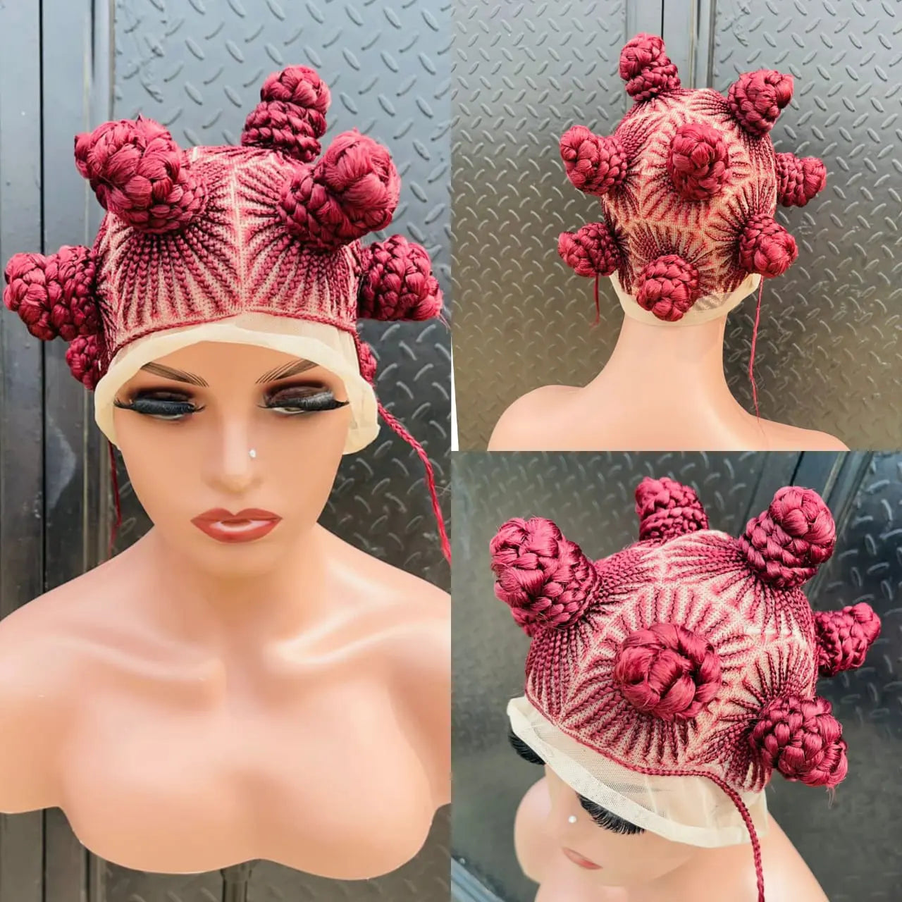 BANTU KNOTS BRAIDED WIGS ON FULL LACE CLOSURE - d.glitterzwigs