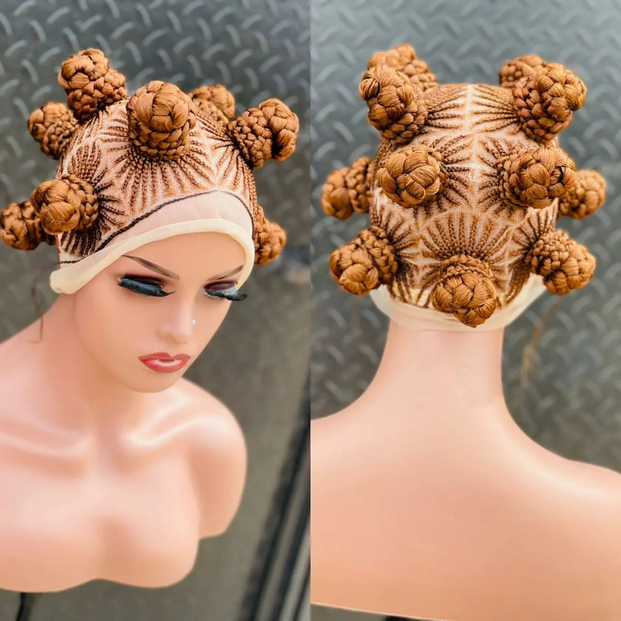 BANTU KNOTS BRAIDED WIGS ON FULL LACE CLOSURE - d.glitterzwigs
