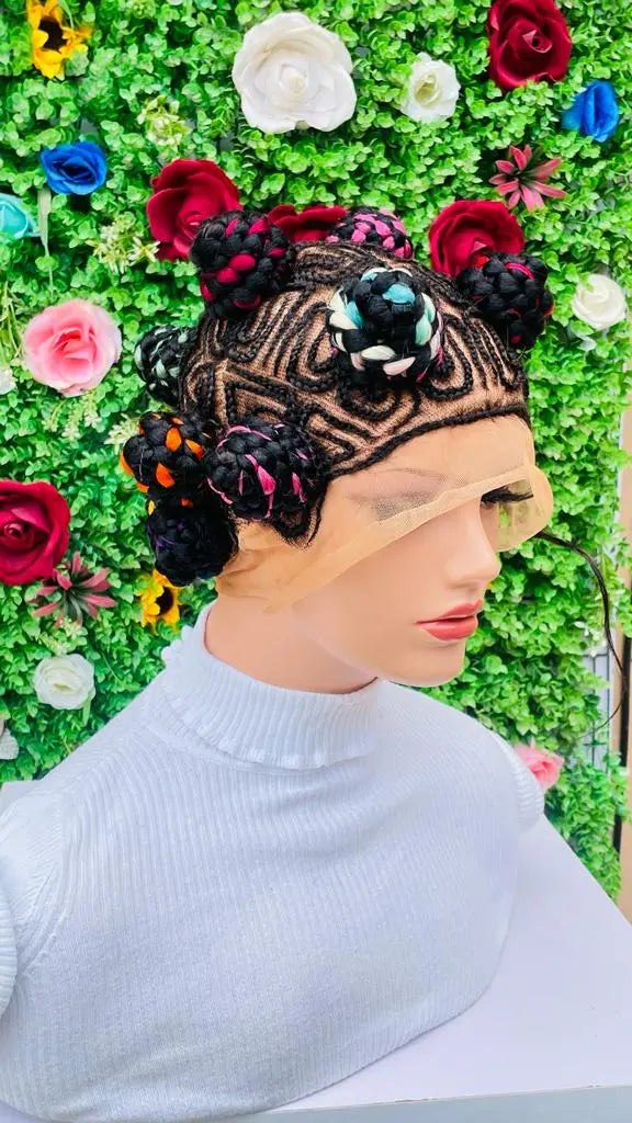 BANTU KNOTS BRAIDED WIGS ON FULL LACE CLOSURE - d.glitterzwigs