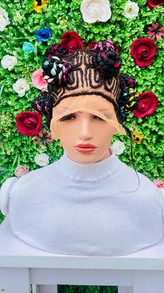BANTU KNOTS BRAIDED WIGS ON FULL LACE CLOSURE - d.glitterzwigs