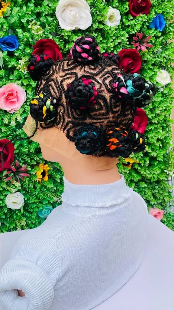 BANTU KNOTS BRAIDED WIGS ON FULL LACE CLOSURE - d.glitterzwigs