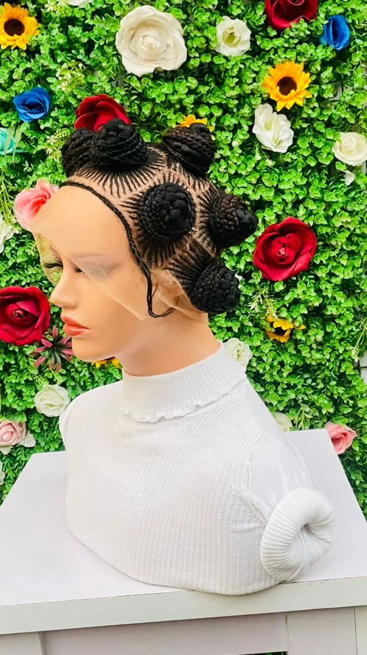 BANTU KNOTS BRAIDED WIGS ON FULL LACE CLOSURE - d.glitterzwigs