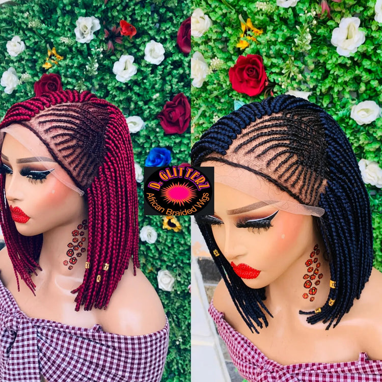 BRAIDED BOB WIGS ON 13*6  LACE CLOSURE - d.glitterzwigs