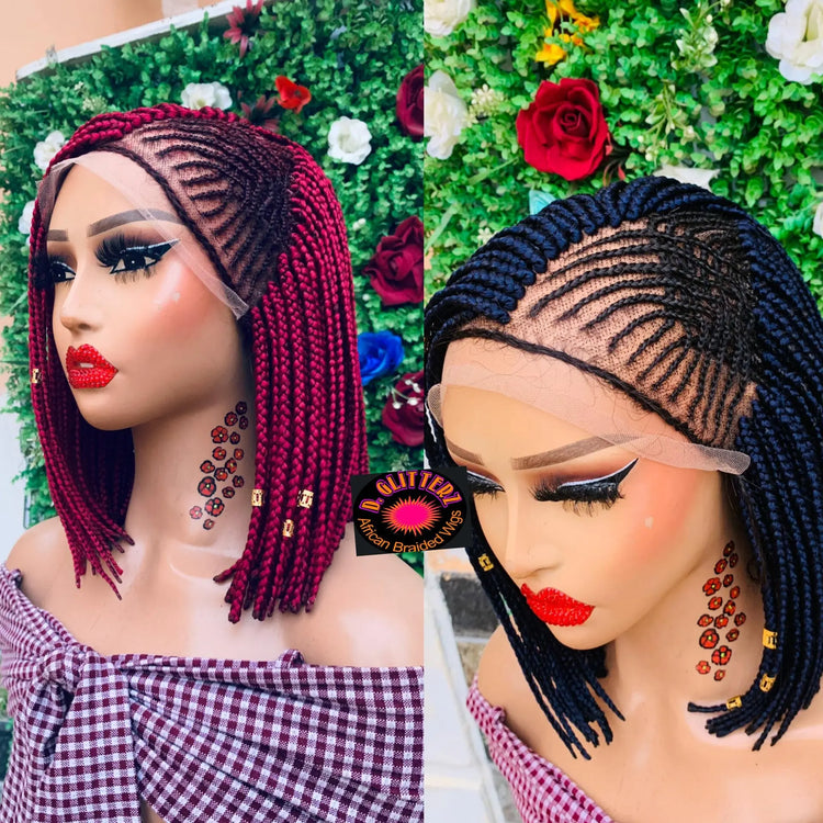 BRAIDED BOB WIGS ON 13*6  LACE CLOSURE - d.glitterzwigs