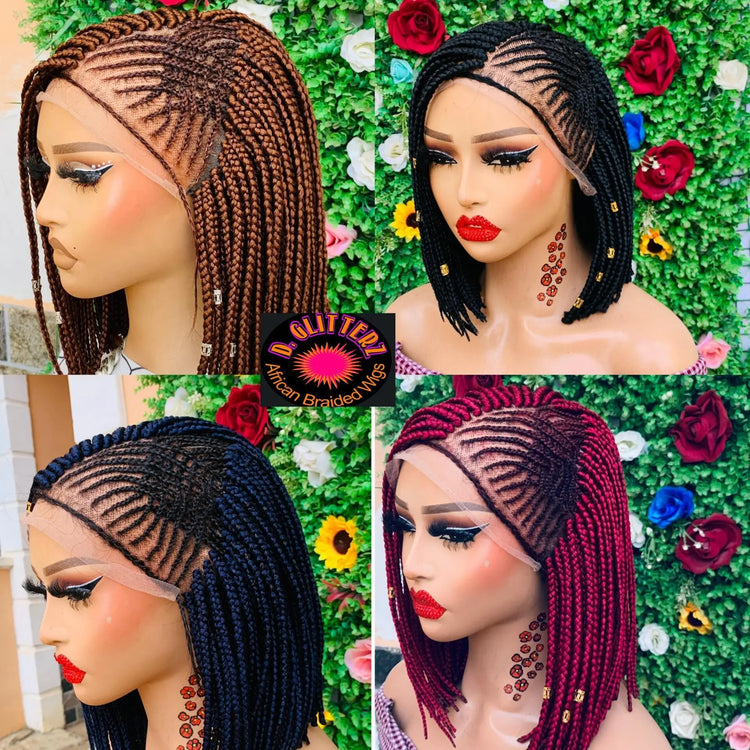 BRAIDED BOB WIGS ON 13*6  LACE CLOSURE - d.glitterzwigs