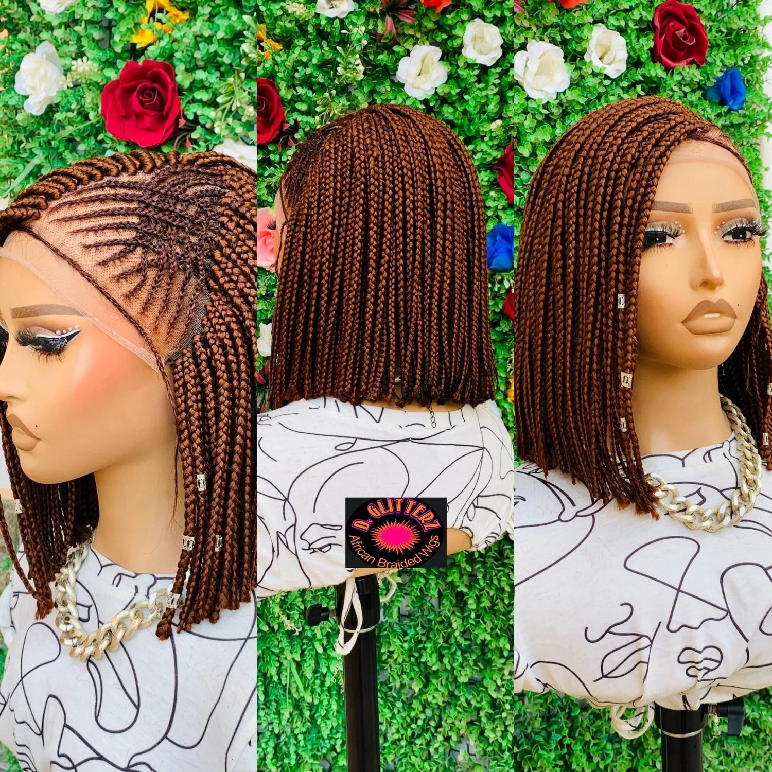 BRAIDED BOB WIGS ON 13*6  LACE CLOSURE - d.glitterzwigs