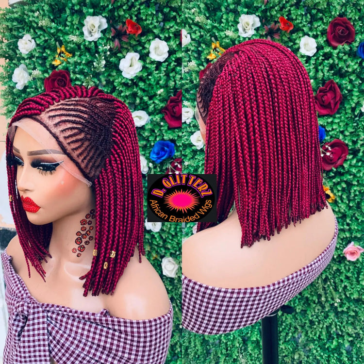 BRAIDED BOB WIGS ON 13*6  LACE CLOSURE - d.glitterzwigs