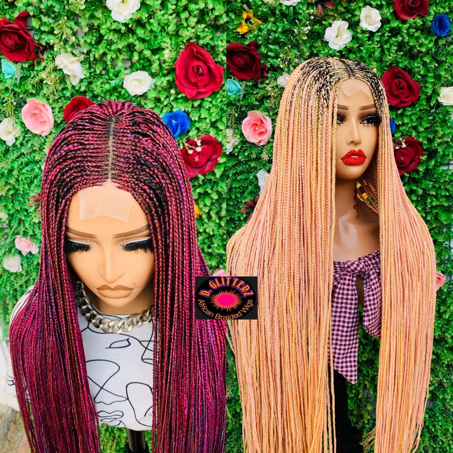 BRAIDED  WIGS  ON 2*4 LACE CLOSURE d.glitterzwigs