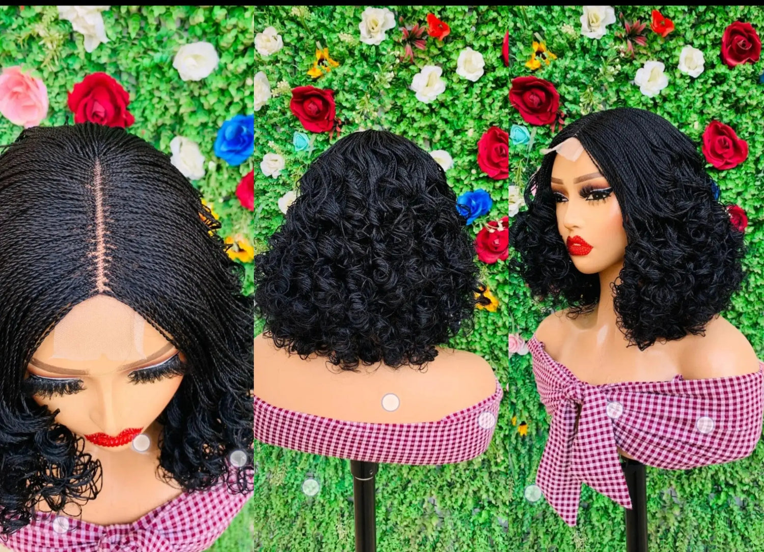 HALF CLOSURE BRAIDED  WIG ON 2*4 LACE CLOSURE d.glitterzwigs