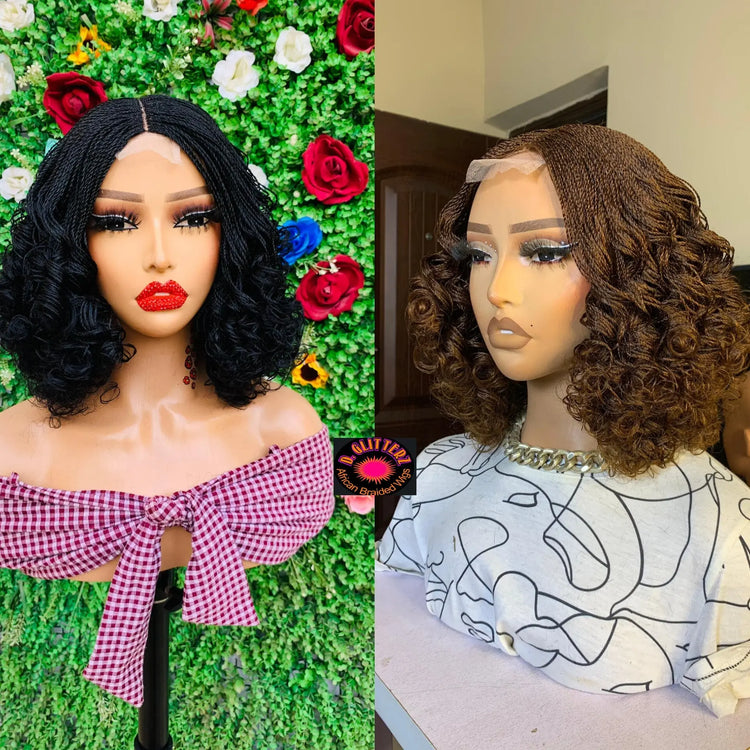 HALF CLOSURE BRAIDED  WIG ON 2*4 LACE CLOSURE - d.glitterzwigs