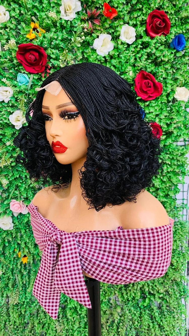 HALF CLOSURE BRAIDED  WIG ON 2*4 LACE CLOSURE - d.glitterzwigs