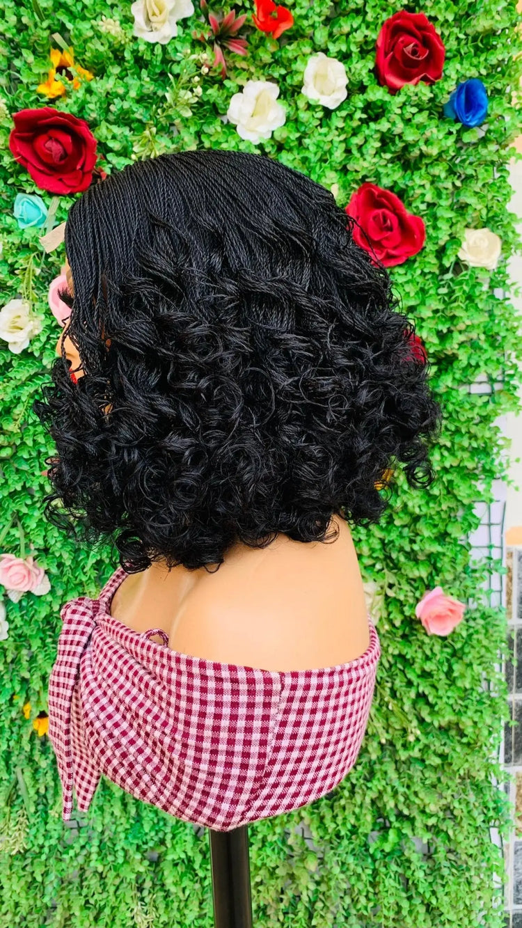 HALF CLOSURE BRAIDED  WIG ON 2*4 LACE CLOSURE - d.glitterzwigs