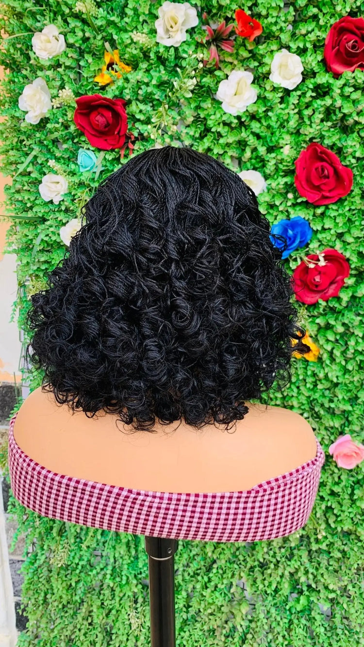 HALF CLOSURE BRAIDED  WIG ON 2*4 LACE CLOSURE - d.glitterzwigs
