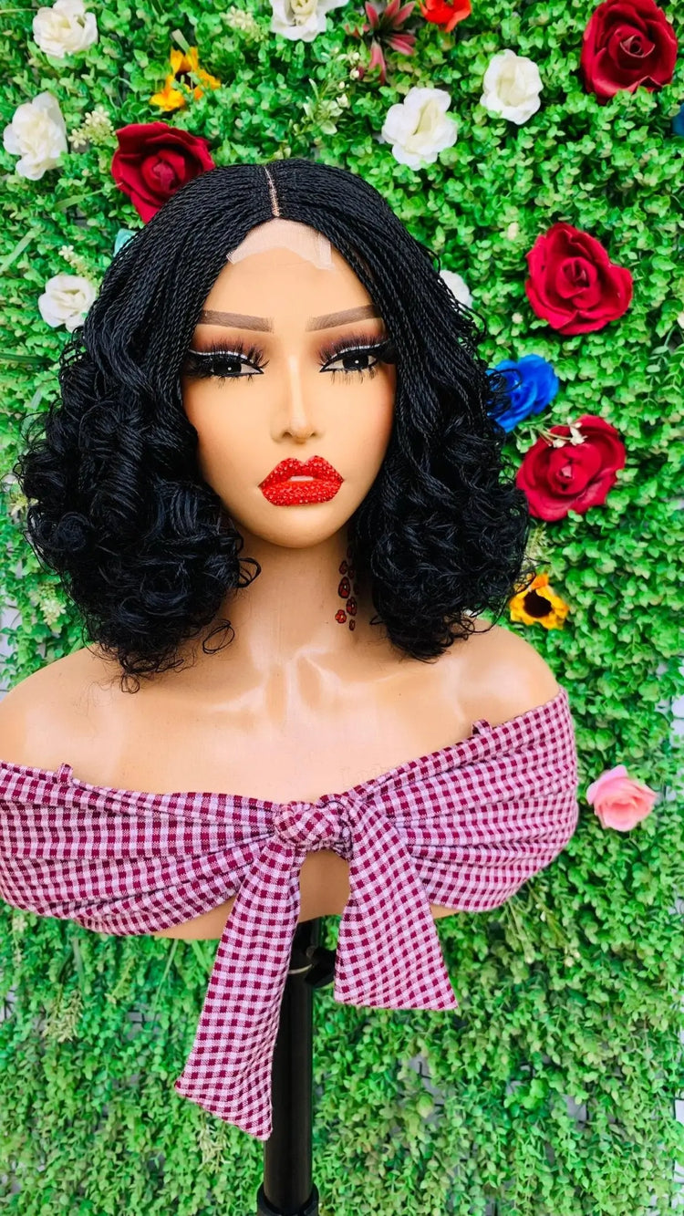 HALF CLOSURE BRAIDED  WIG ON 2*4 LACE CLOSURE - d.glitterzwigs
