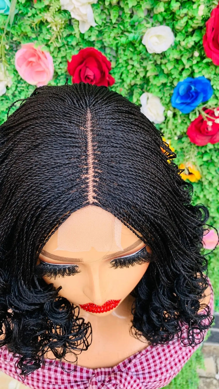 HALF CLOSURE BRAIDED  WIG ON 2*4 LACE CLOSURE - d.glitterzwigs