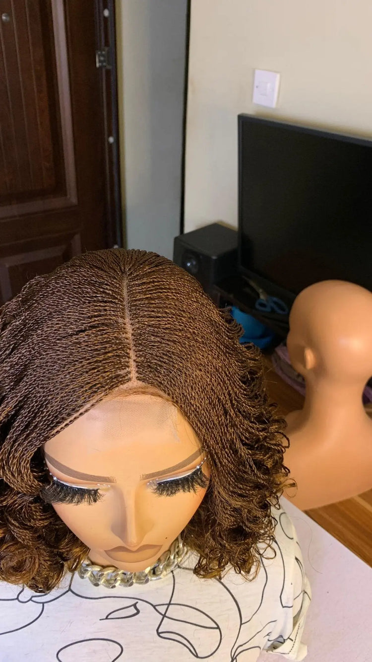 HALF CLOSURE BRAIDED  WIG ON 2*4 LACE CLOSURE - d.glitterzwigs