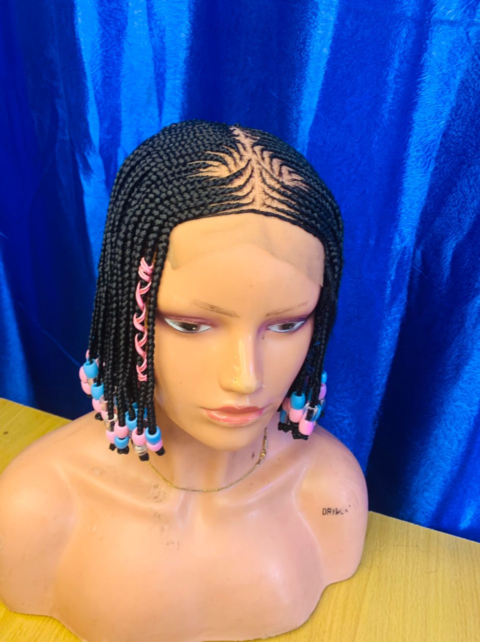 CHILDREN BRAIDED WIGS ON LACE CLOSURE