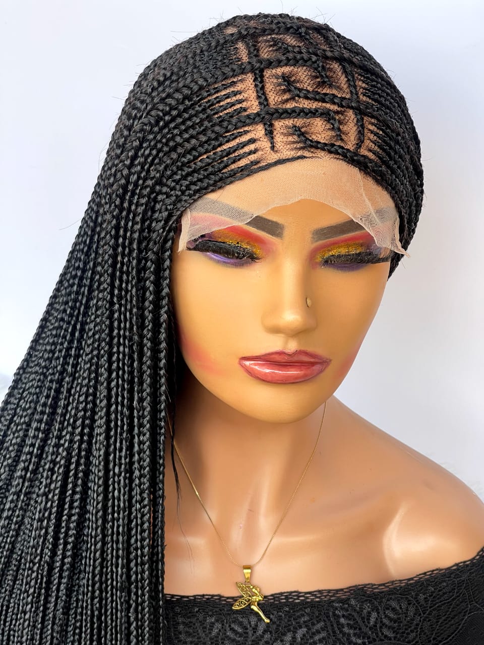 AFRICAN BRAIDED   WIGS  ON 8*8 FRONTAL LACE CLOSURE