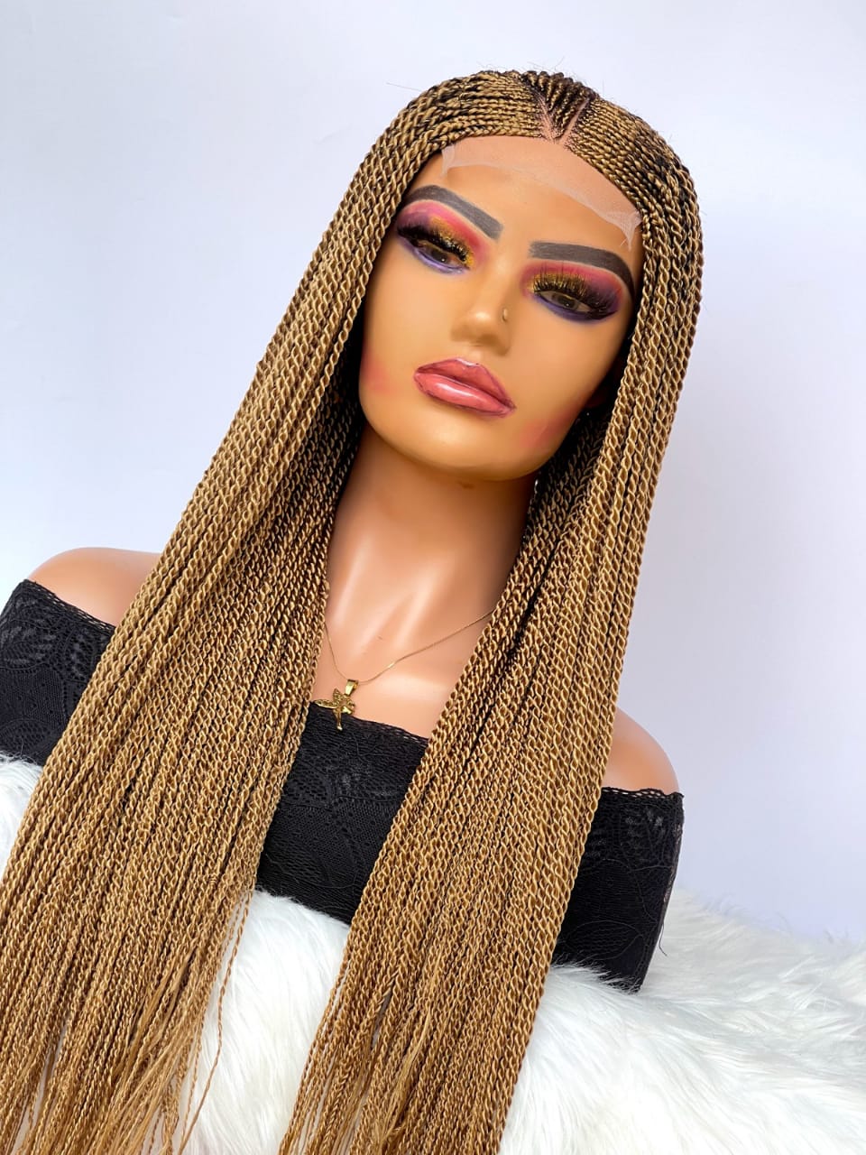 AFRICAN BRAIDED  CONROW WIGS  ON 4*4 LACE CLOSURE