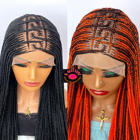 AFRICAN BRAIDED   WIGS  ON 8*8 FRONTAL LACE CLOSURE