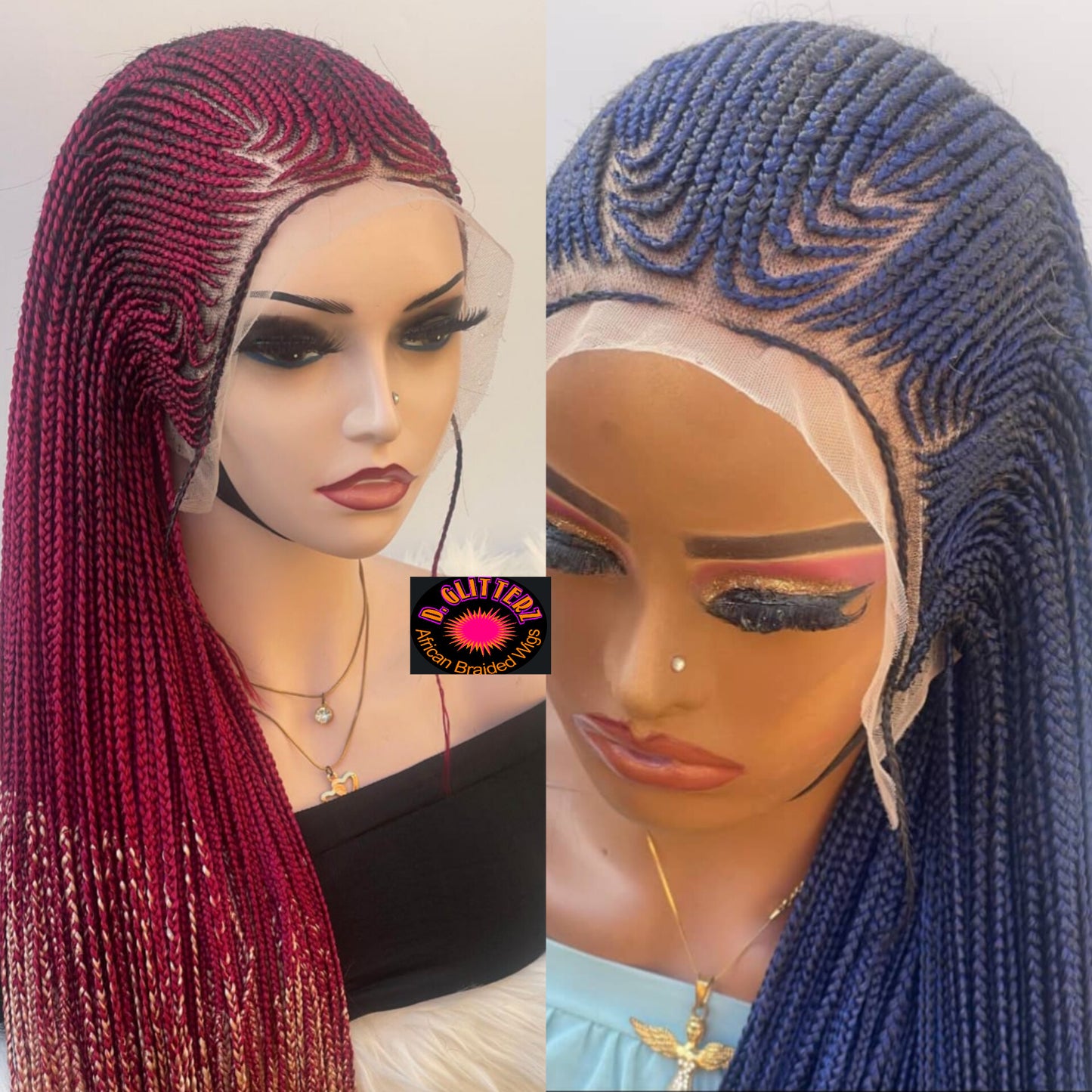 AFRICAN BRAIDED   WIGS  ON 13*6 FRONTAL LACE CLOSURE