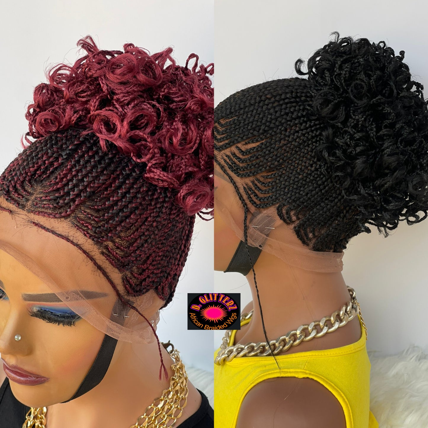 AFRICAN BRAIDED PONYTAIL WIG ON FULL LACE CLOSURE