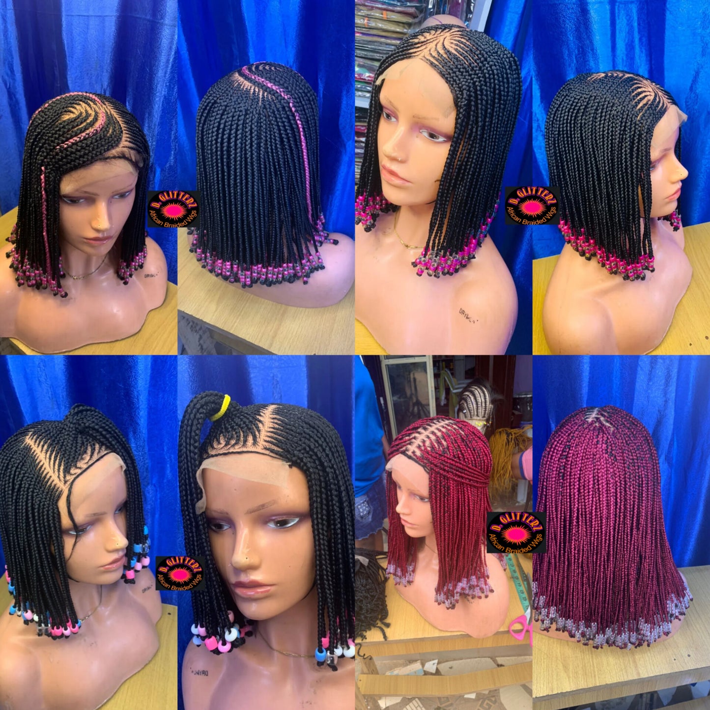 CHILDREN BRAIDED WIGS ON LACE CLOSURE