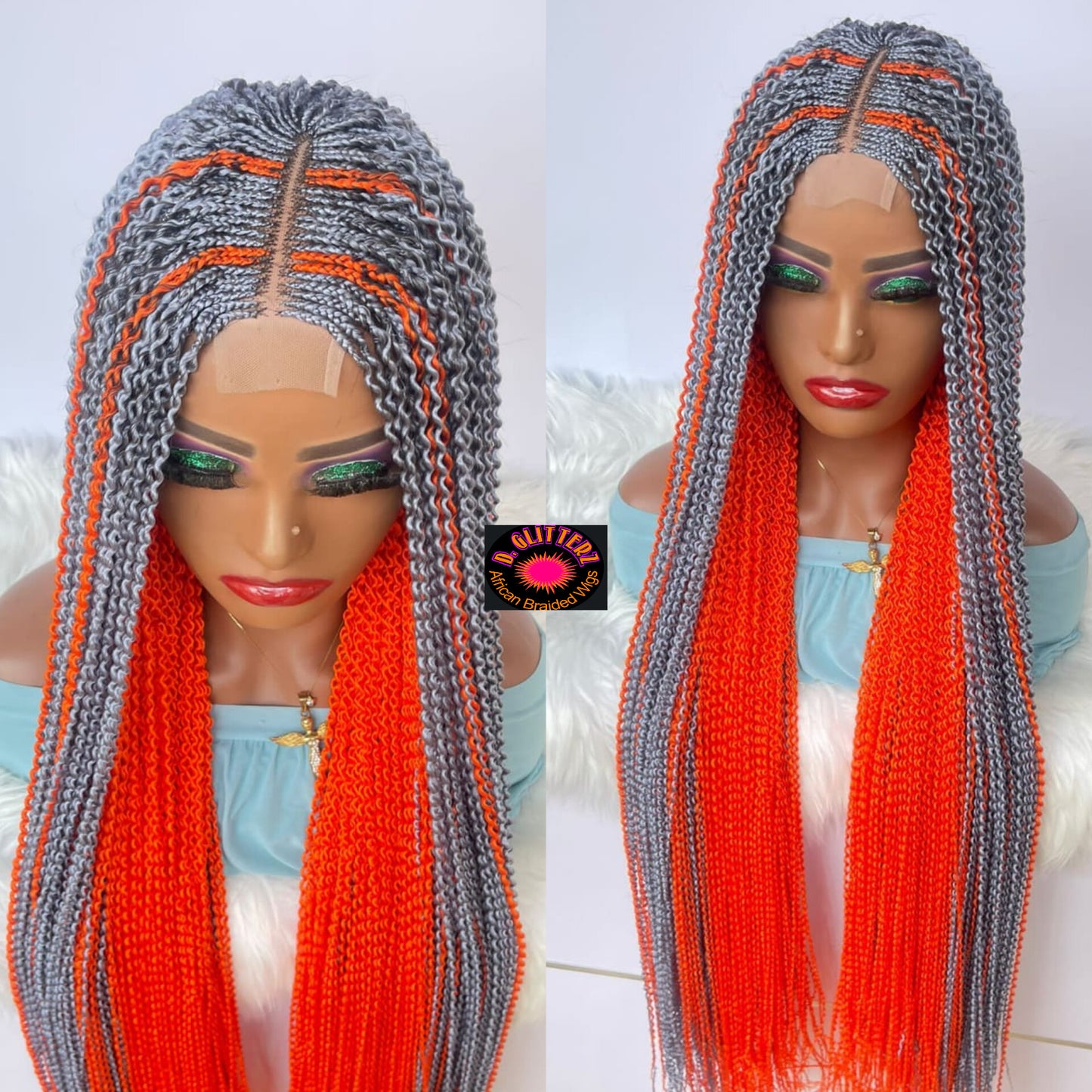 AFRICAN BRAIDED  CONROW WIGS  ON 2*4 LACE CLOSURE
