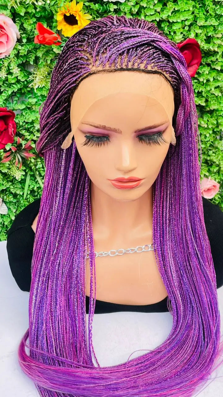 MICRO BOX BRAIDS WIGS ON 13*4 LACE CLOSURE - d.glitterzwigs