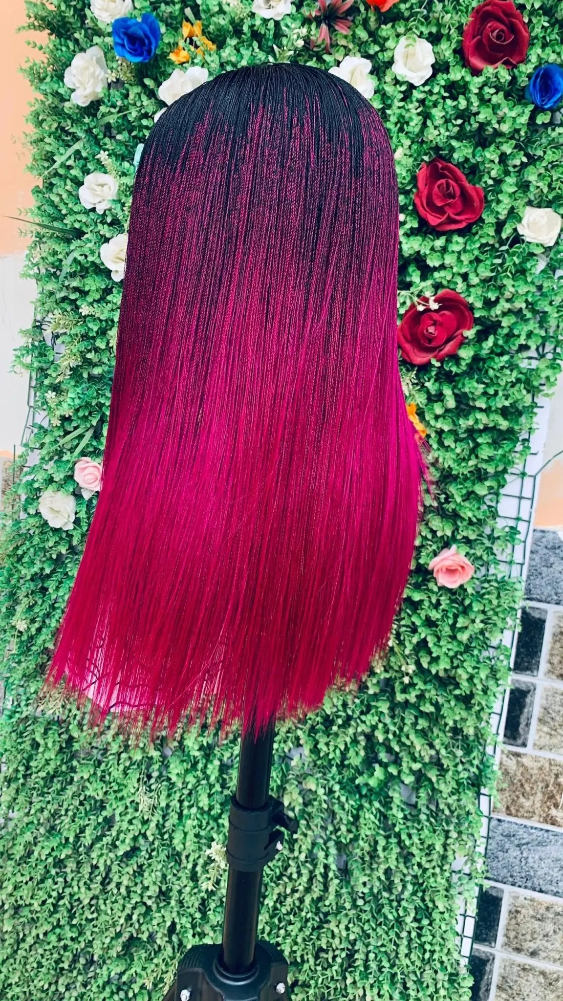 NANO BRAIDED BLUNT CUT WIGS ON HALF LACE CLOSURE - d.glitterzwigs