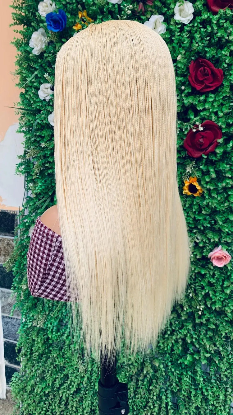 NANO BRAIDED BLUNT CUT WIGS ON HALF LACE CLOSURE - d.glitterzwigs