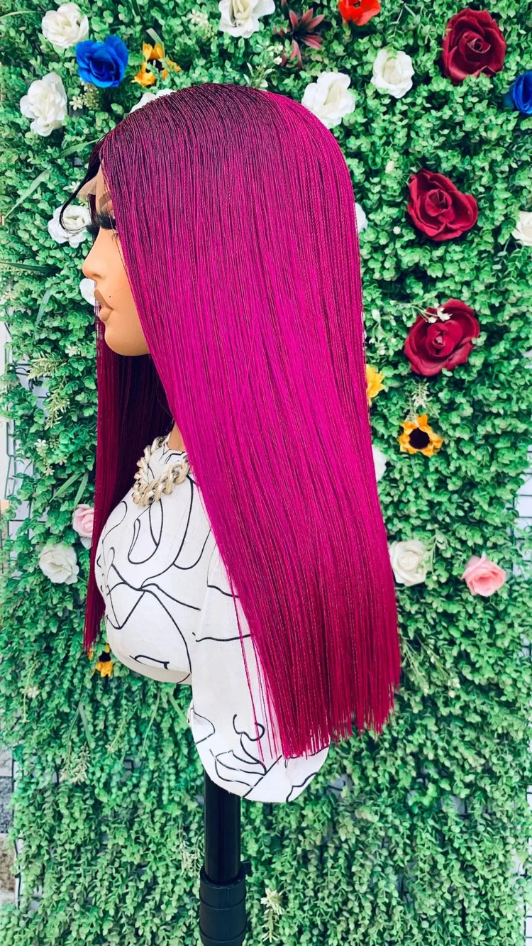 NANO BRAIDED BLUNT CUT WIGS ON HALF LACE CLOSURE - d.glitterzwigs