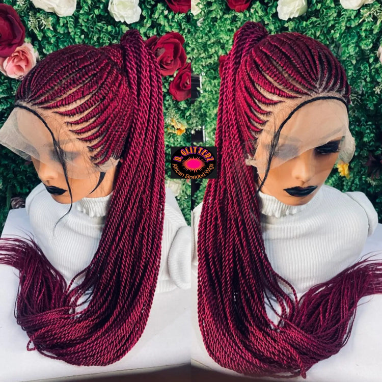 PONYTAIL BASKET  CONROW WIGS  ON  360 LACE CLOSURE - d.glitterzwigs