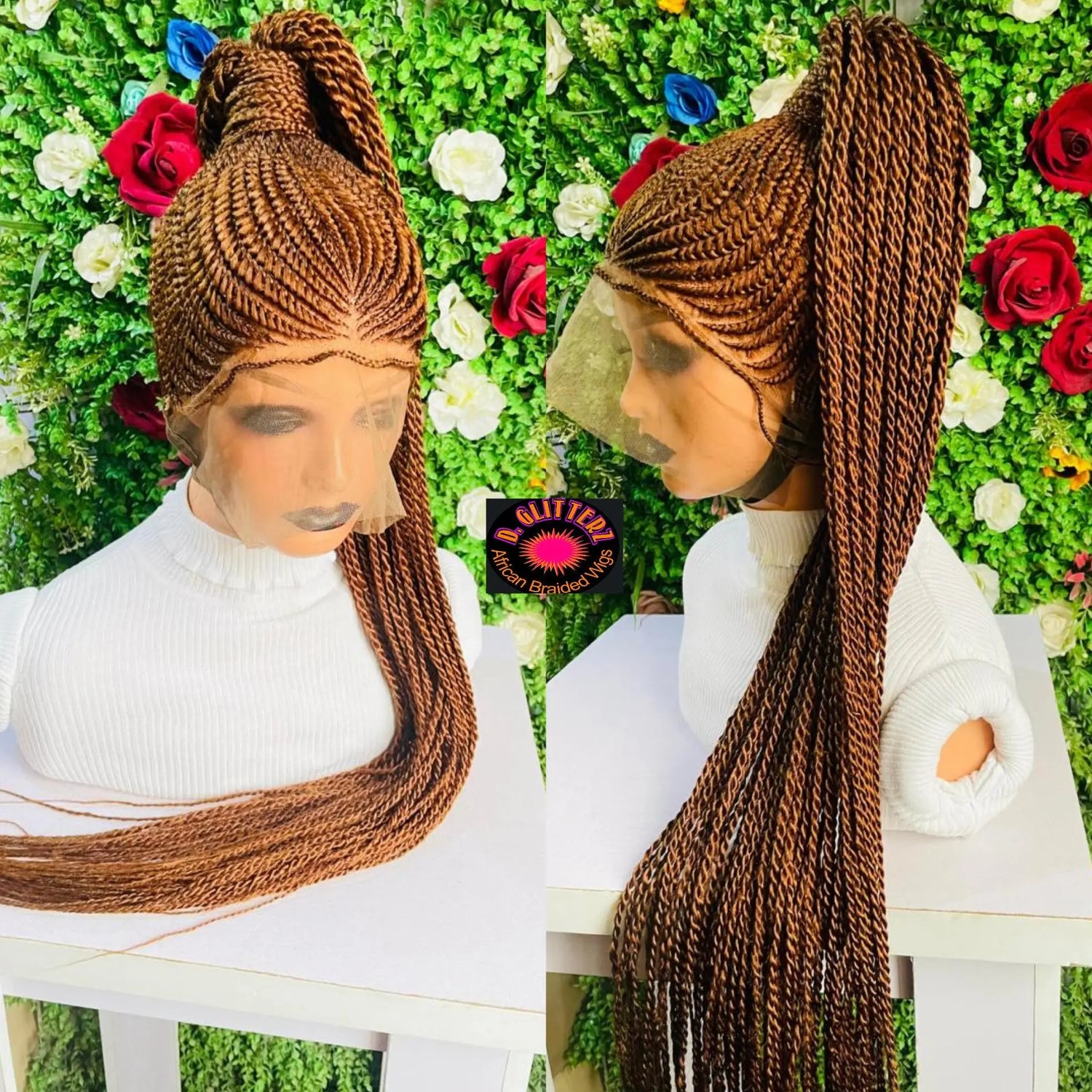 PONYTAIL BASKET  CONROW WIGS  ON  360 LACE CLOSURE - d.glitterzwigs