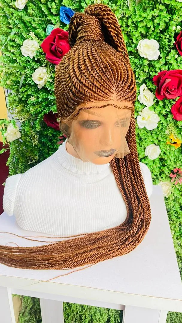 PONYTAIL BASKET  CONROW WIGS  ON  360 LACE CLOSURE - d.glitterzwigs