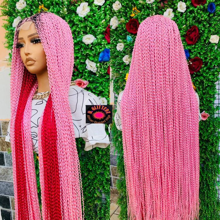 WATERMELON  WIGS  ON 2*4 LACE CLOSURE - d.glitterzwigs