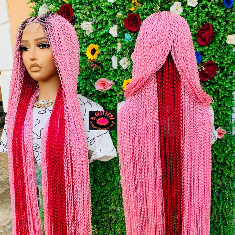 WATERMELON  WIGS  ON 2*4 LACE CLOSURE - d.glitterzwigs