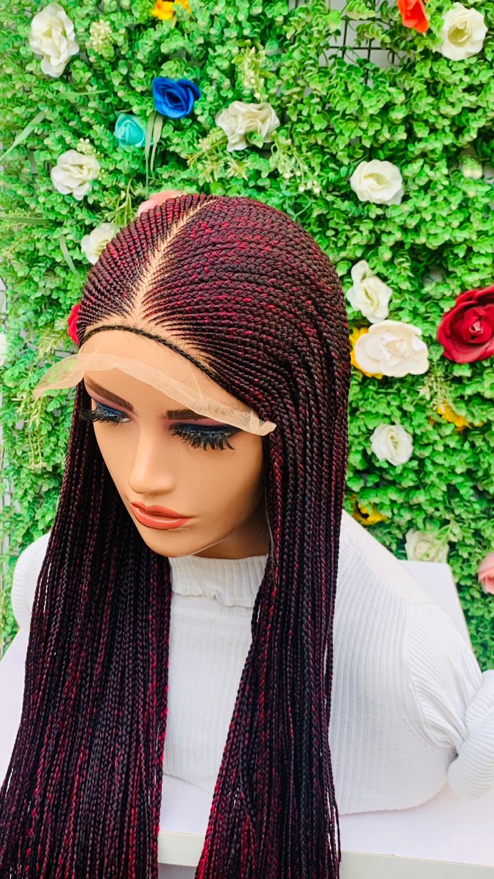 AFRICAN BRAIDED  WIGS  ON 8*8 LACE CLOSURE