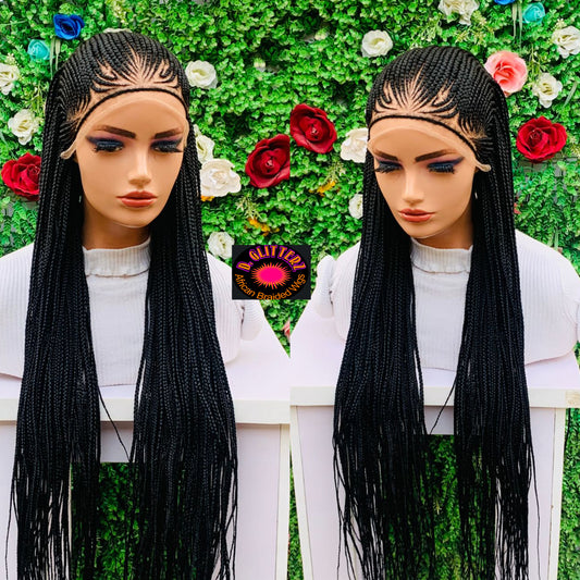 AFRICAN BRAIDED WIG ON 13×6 FRONTAL LACE  CLOSURE