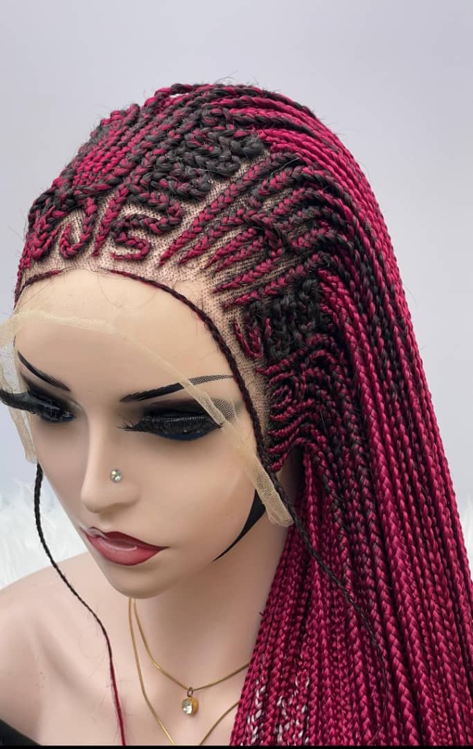 AFRICAN BRAIDED  WIGS  ON 13*4 LACE CLOSURE