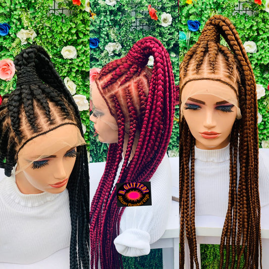 AFRICAN BRAIDED WIGS ON FULL  LACE CLOSURES
